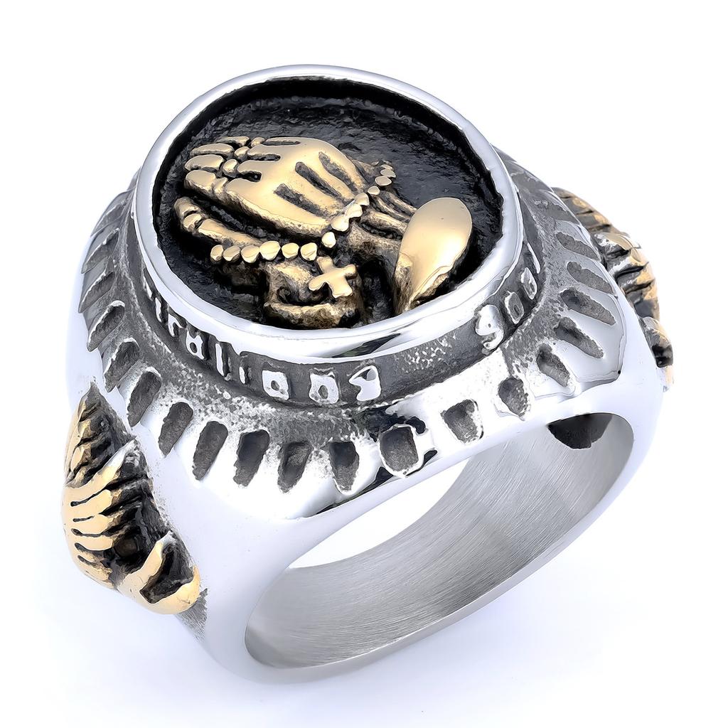 Bague Bouddha en Acier Titane pour Homme et Femme, Acier Inoxydable Mains Jointes en Forme d'Adoration de Bouddha, Bague Bouddha