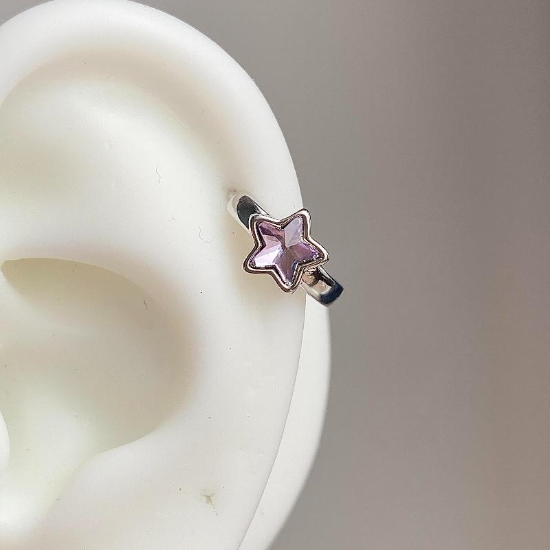 1 Pcs Colorful Star Annular Ear Bone Nail Stainless Steel Cute Love Heart Cross Earrings for Women Body Puncture Accessories