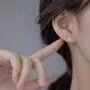 925 Silver Geometry Crystal Earrings Women Simple Wedding Jewelry Accessories