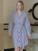 AVANT-G Overfit Shirt Long Sleeve Dress - Blue