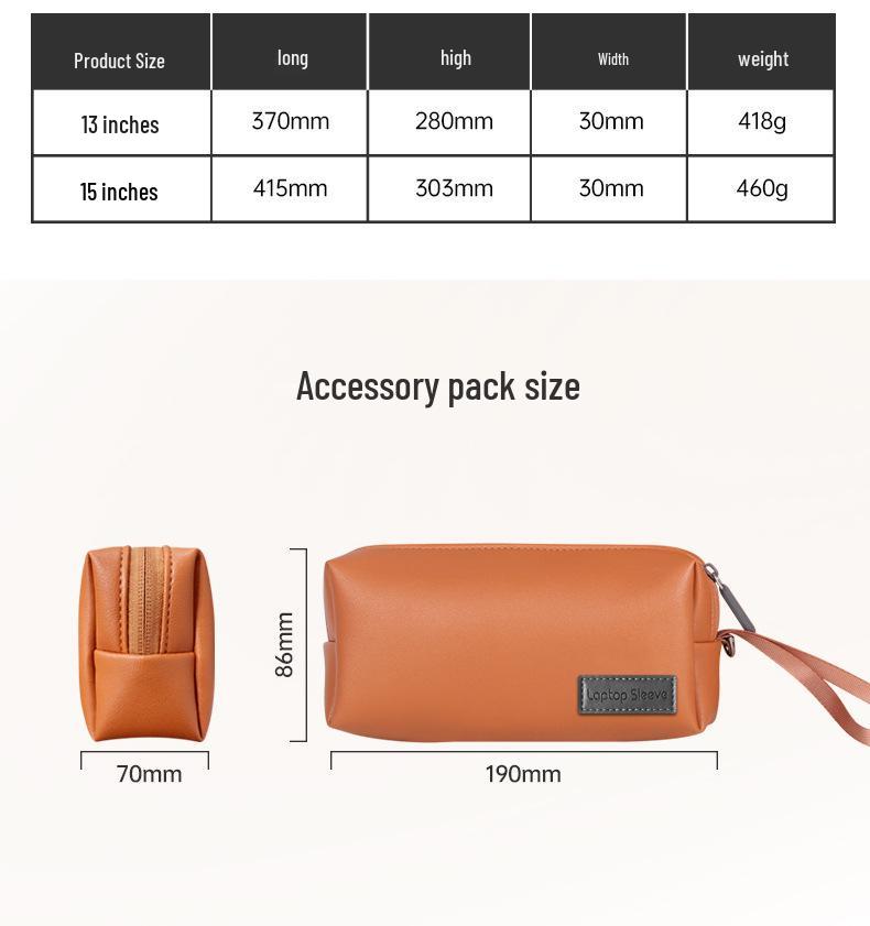 MacBook Laptop Bag - 15-Inch PU Business Tote, Waterproof Crossbody, Fits 13/14.2 Inch
