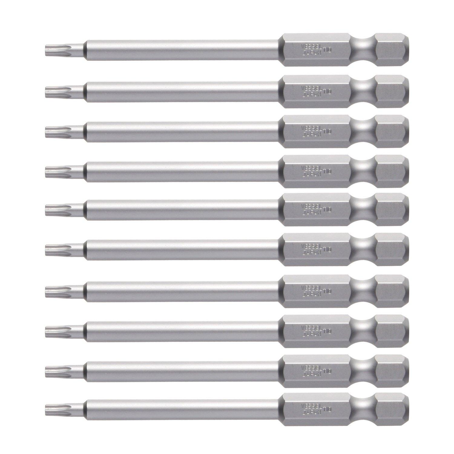 

[Amazon.co.jp Exclusive] VESSEL Torx Bits, T10 x 75mm, 10-Piece Set, J ZP