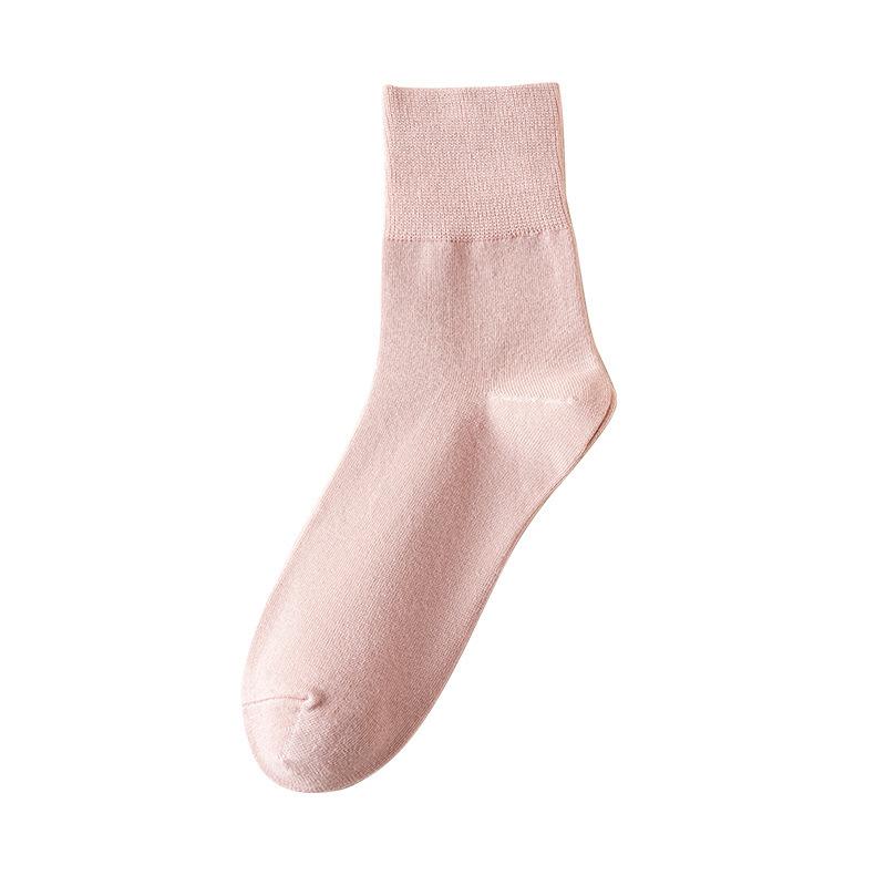 Damen Herbst- und Wintertrend Reine Baumwolle Einfarbig 5A Antibakteriell und Desodorierend Lange Socken