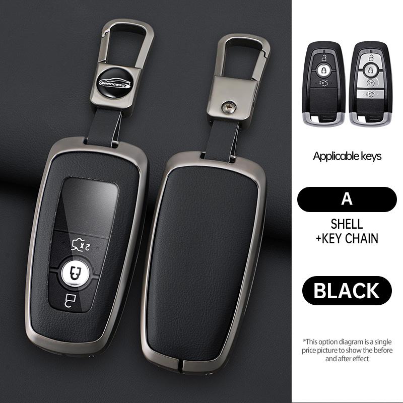 Zinc Alloy Genuine Leather Auto Key Fob Cover Case Fit For Lincoln Continental Navigator Z Mkz Mkc Mkx Nautilus Aviator Corsair