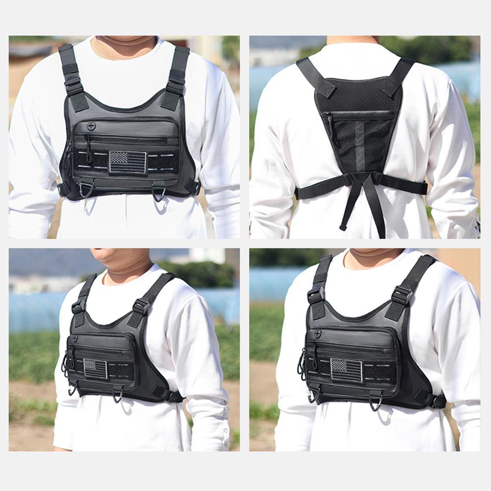 Breathable Sports Chest Bag Water Resistant Reflective Front Running Vest Bag for Men