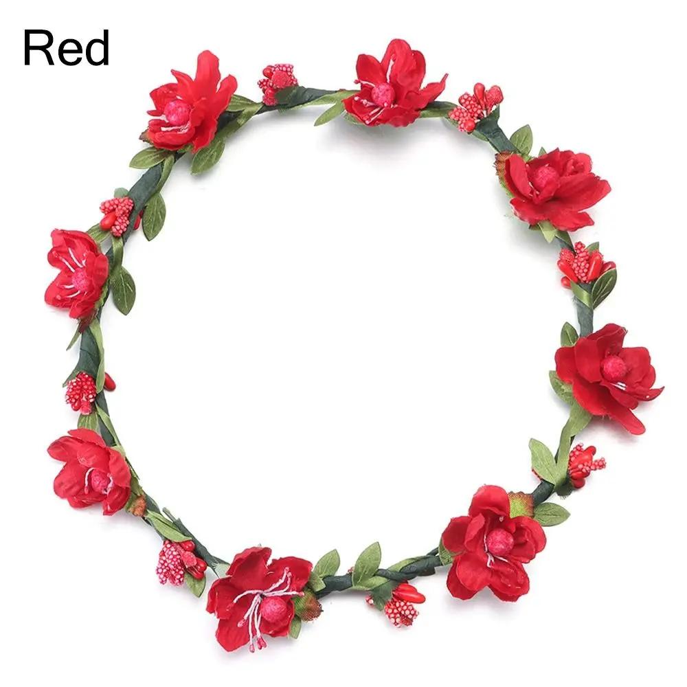 Couronne de Fleurs Mode Couronne de Fleurs Bohème Printemps Bandeaux pour Femmes Ruban Réglable Couronne Florale pour Filles Diadème de Mariée