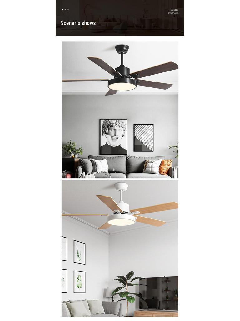 Nordic Style Ceiling Fan Light: Silent, Integrated Pendant for Living & Dining Room Ambiance