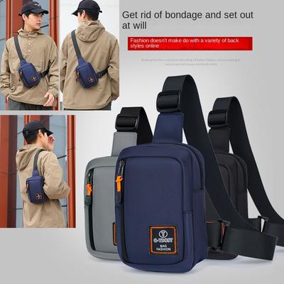 Cozy Up Chest Bag for Men, Oxford Cloth Mobile Phone Bag, Multi-layer Storage Space, Adjustable and Detachable Shoulder Strap, Crossbody Bag