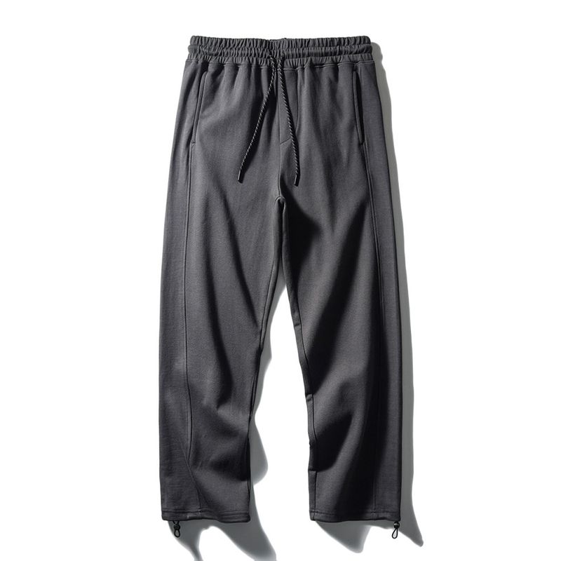 Pure Cotton Knitted Sweat pants Men s Spring and Autumn Loose Straight Sweatpants Foreign Trade Men s Trousers Cotton Trousers American Casual Pants Grey M