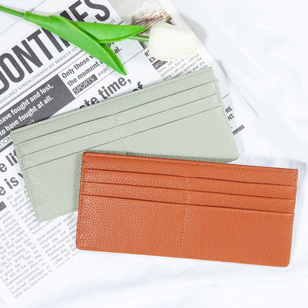 PU Leather Long Wallet Korean Style Zipper Coin Purse Casual Credit Card Holder  Outdoor