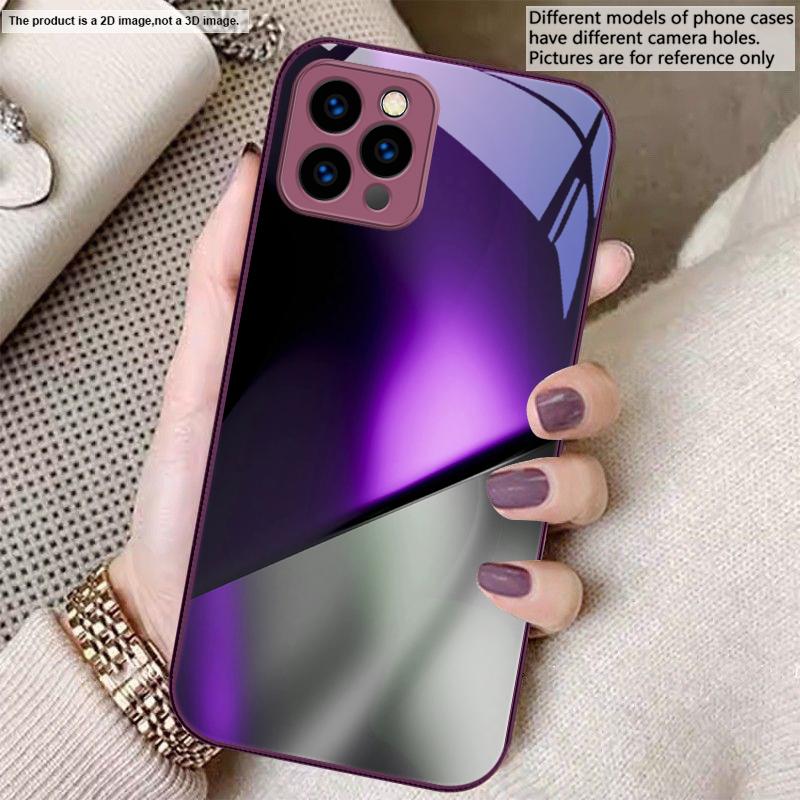 Mysterious color and light For iPhone 17 Air 16 E 15 14 13 Plus 12 mini 17 Pro Max 11Pro XR Xs 7 8 11 Tempered Glass Phone Case