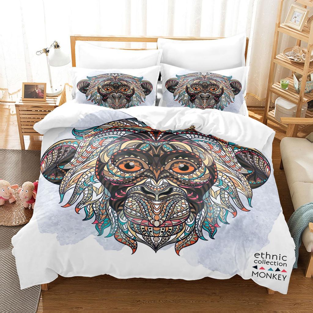 Animal Digital Printing Three-Piece Home Textile Bed Sheet Kit 3D Three-Dimensional 90G Grinding Four-Piece Set
