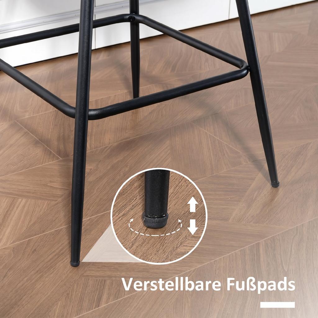 Bar Stools Set of 2, 68 cm Swivel Counter Stools with Backrest for Kitchen Island, Dining Room, Black