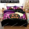 Halloween Bedding Set Soft Polyester 3D Print Quilt Cover for Room Decor Single Twin Queen Size Pumpkin Ghost Duvet Cover Set