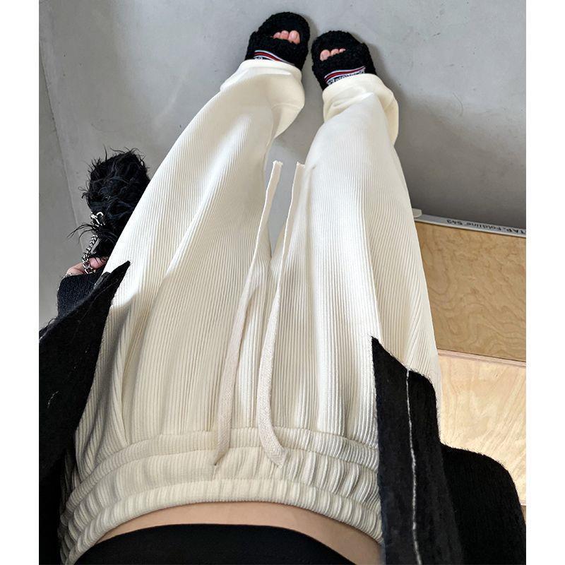 

Women s Autumn Plus Size Corduroy Wide-Leg Pants with Fleece Lining - Drawstring, Floor-Length, Casual Fit for All Shapes M (95-110 kg)