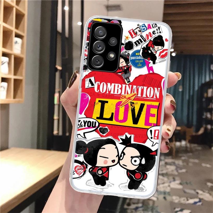 Cute Cartoon Pucca Garu Soft Phone Case For Samsung Galaxy A52 A42 A32 A12 A22 A51 A50S A30S A20S A10S A71 A41 A31 A21S A40 A20E