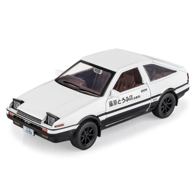 Initial D 1/30 Toyota AE86 Truend JDM Sports Car Alloy Diecast Metal Model Car Sound & Light Jump The Light Collection Hobby Boy