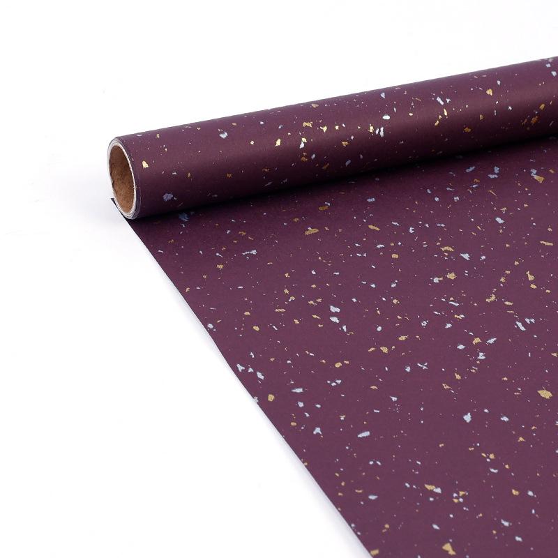 High-End Gold Foil White Kraft Paper Roll, 80g, 10m - Perfect for Birthday Gift Wrapping In Rich Colors