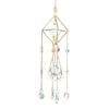 Faux Crystal Suncatcher for Window Natural Stone Rainbow Maker with Prism Pendant for Indoor Outdoor