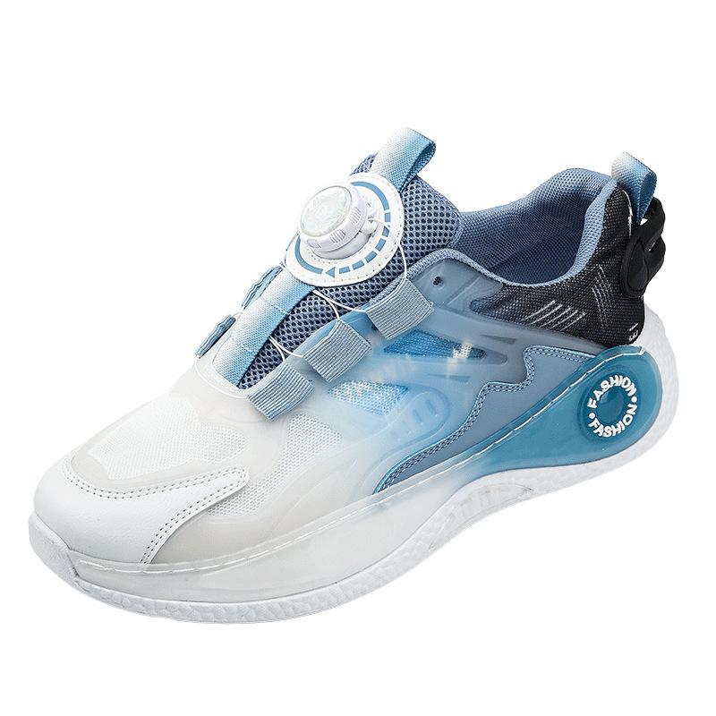 

Мужские летние баскетбольные кроссовки из дышащей сетки с технологией Flyknit, студенческие, с вращающейся кнопкой, на толстой подошве, амортизирующие, нескользящие кроссовки с хорошим сцеплением 39