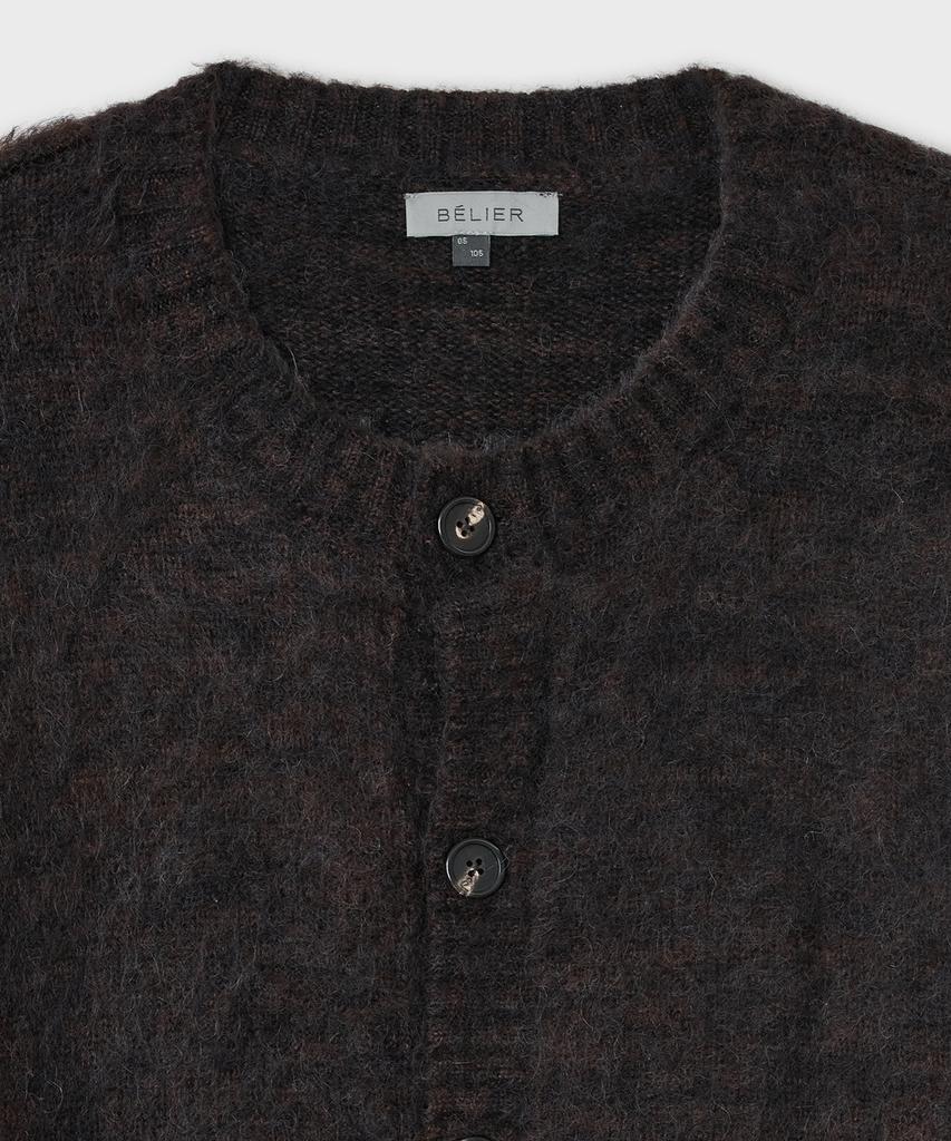 Belier Brushed Tom Cardigan - Black Brown