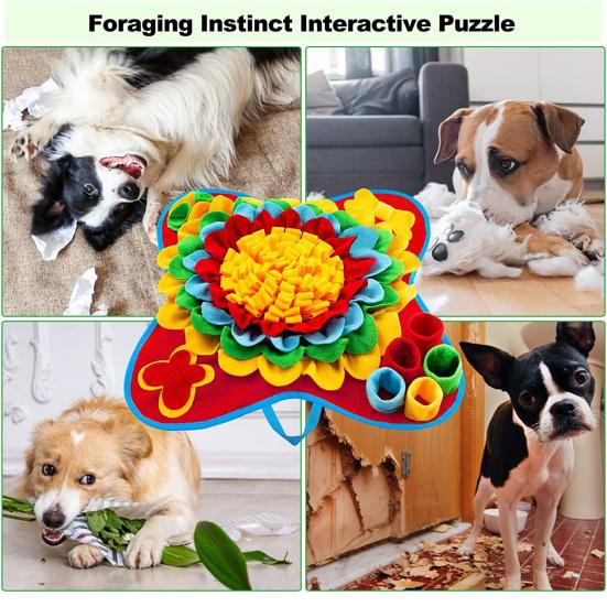 Pet Sniffing Pad Soft Tear Resistant Dog Snuffle Mat with Sound Pet Foraging Mat Treat Dispenser Pet Supply