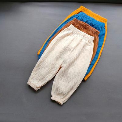 Pantalones de lino y algodón para niñas, pantalones bombachos holgados informales para bebés, pantalones transpirables para niñas, ropa para niños