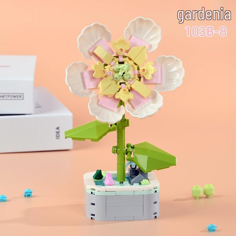 Educational Sunflower & Hibiscus Building Blocks Ornament - Teacher's Day Gift