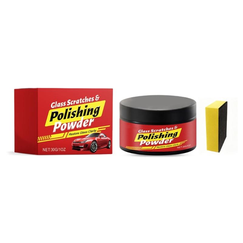 

Professional Efficient Auto Windshield Glass Scratch Remover Kit 30g Includes Buffing Pad For Clear Visibilities Home Use 1