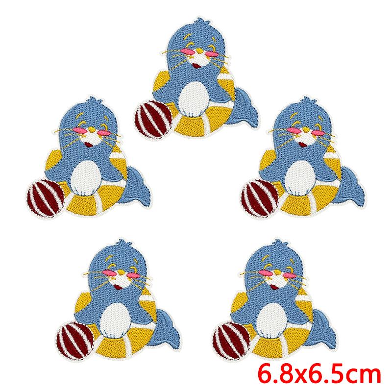 10pcs Lots Summer Wave Slippers Embroidered Patches On Clothes Shell Coral Patch Iron On Patches For Clothing Hats Jackets Diy