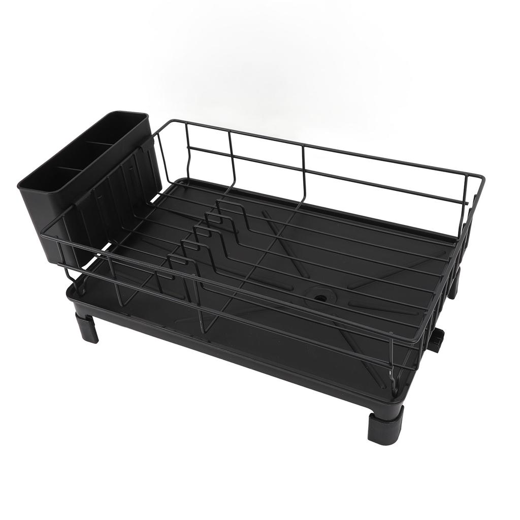 Dish Drying Rack Carbon Steel Dish Drainer Rack with Utensil Holder for Kitchen Counter Sink Spoons