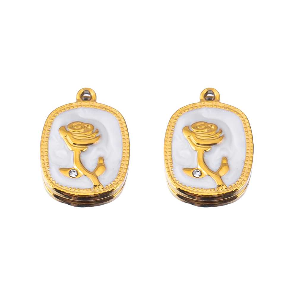 2pcs Stainless Steel Dark Blue Enamel Retro Anklet Charm Bohemia Pendant Base for DIY Earring Necklace Vacation Jewelry Findings