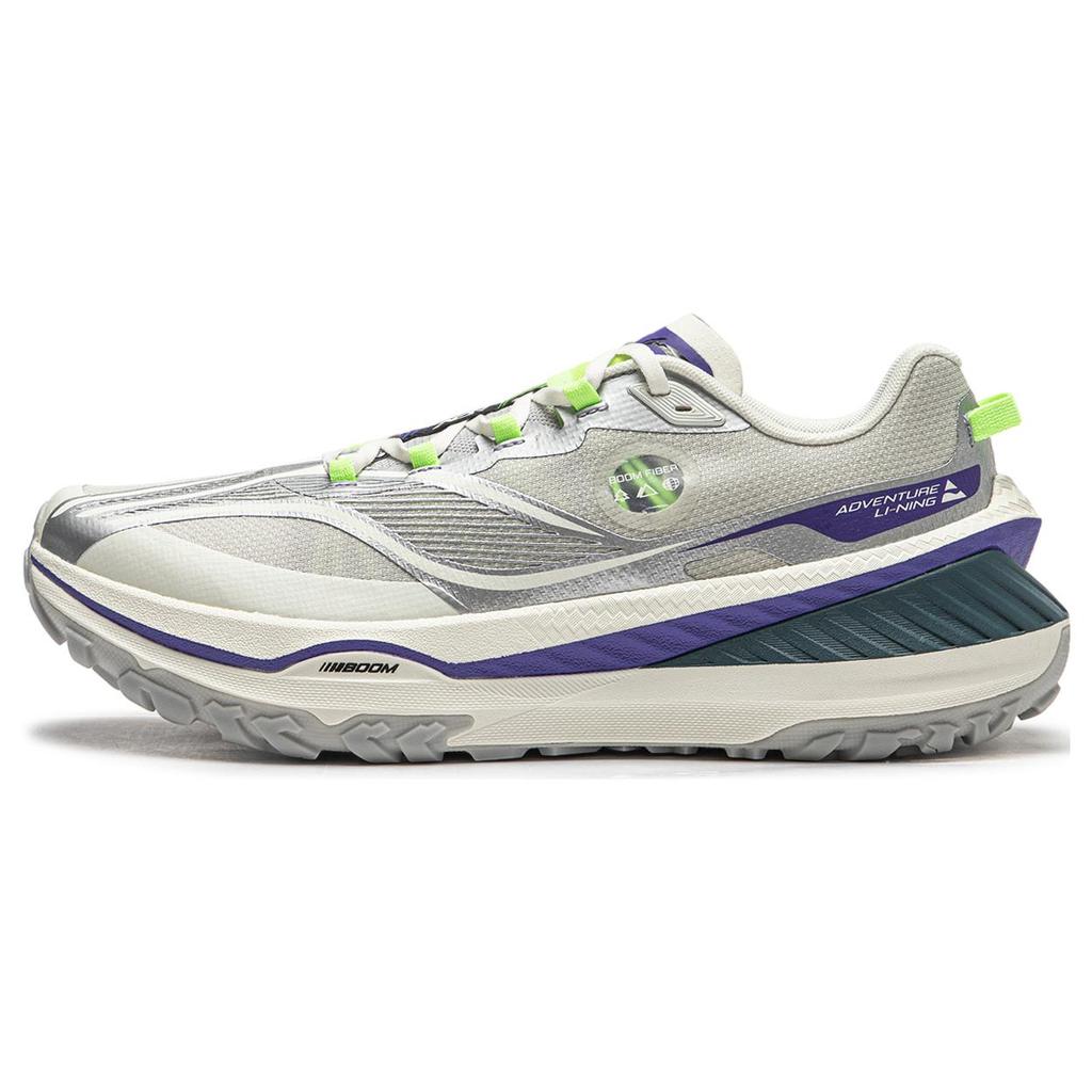 New LiNing Dilu Cushioning Anti Slip And Wear Resistant Low Top Running Shoes Men's Silver Gray ARNT003-7
