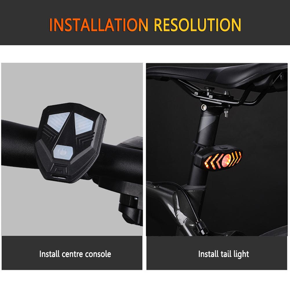 Wiederaufladbare Warn-Fahrradlichter mit Blinkern, Fahrrad-Rücklicht mit kabelloser Fernbedienung für Nachtfahrten