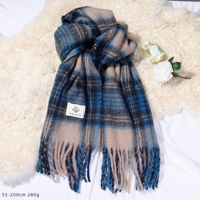 British Style Plaid Scarf Versatile Imitation Cashmere Scarf Shawl Advanced Sense Student Men'S And Women'S Scarf