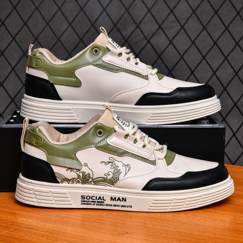 Autumn and Winter New Men's Shoes Breathable Casual Sports Board Shoes Fashionable, Light and Comfortable Versatile Sports Men's Shoes White Shoes