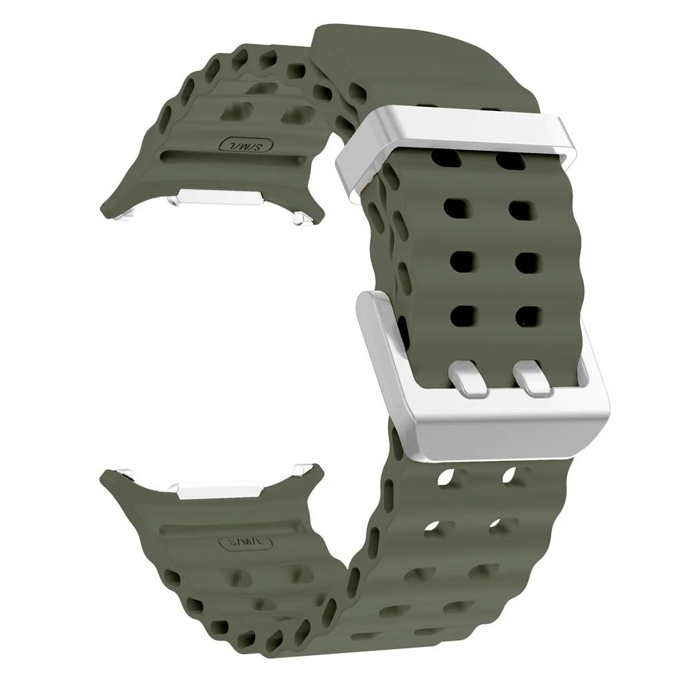 Marine Band Für Samsung Galaxy Watch 7 ultra 47mm Sport Silikon Armband Strap Galaxy Watch ultra Strap 47 Leuchtend Zubehör