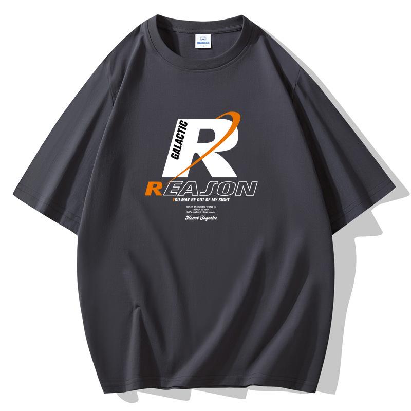 Reason Pattern Men Short Sleeves T-shirt 100% Cotton Casual Tee Large Size