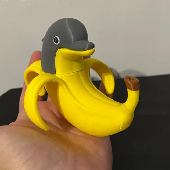 Banana Dolphin Ornament Banana Design Statue with Dolphin Inside Banana-themed