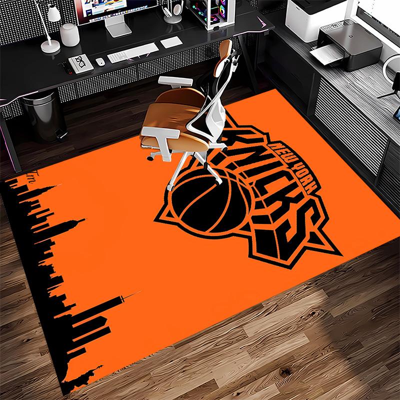 Knicks logo Print Area Rug - Soft, Washable Non-Slip Indoor Mat for Office Chairs, Living Room, Home Office Decorative Rug