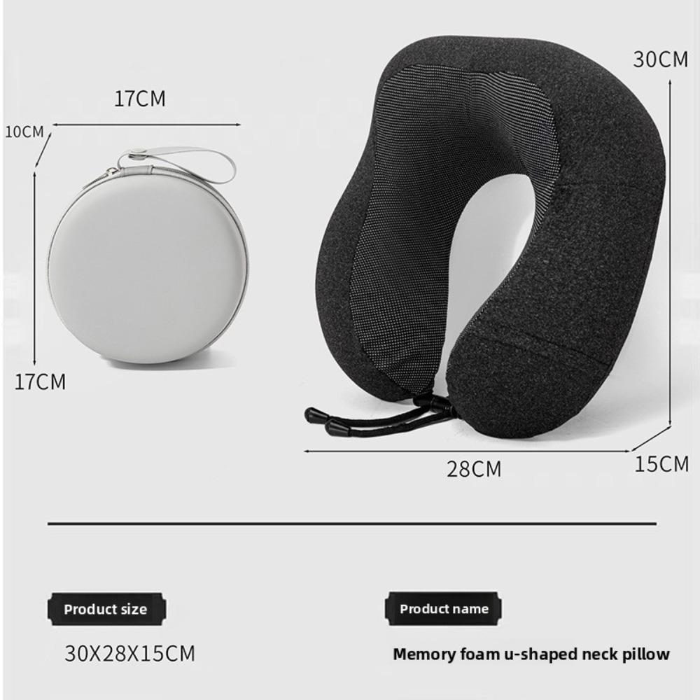 Cationic Cool Feeling U-shaped Pillow, Slow Rebound Memory Foam Neck Support Travel Pillow for Office Nap