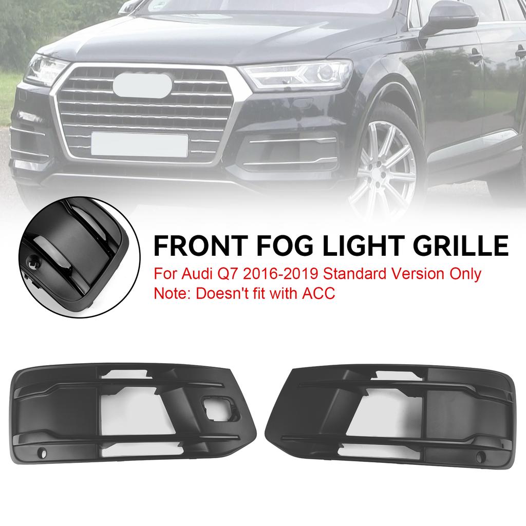 Front Bumper Cover Fog Light Bezel Insert Grill Grille 4M0807682AAEFA 4M0807681AAEFA Fit Q7 2016-2019