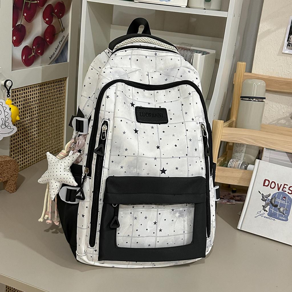 Schoolbag Japanese ins High value, fresh and sweet stars, full of stars for junior and high school students, light pain bag backpack