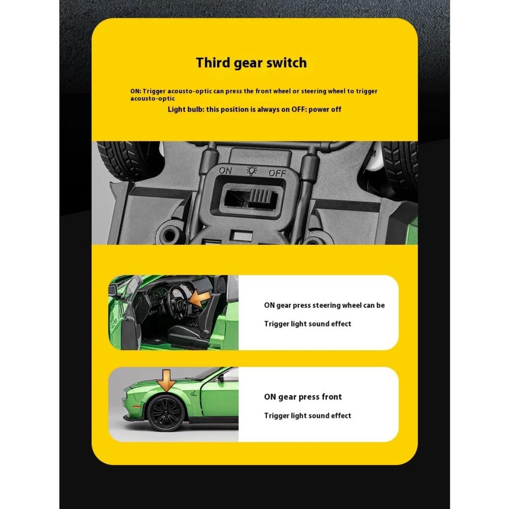 1/22 Scale Dodge Challenger Redeye Hellcat Super Muscle Sports CarAlloy Metal Diecast Car Model Birthday Gift Collection Decoration