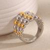 MamacitaSlay 316L Stainless Steel Two Tone Round Bead Ring Party Waterproof Jewelry Women's Unique 18K Gold Plated Ring Gift