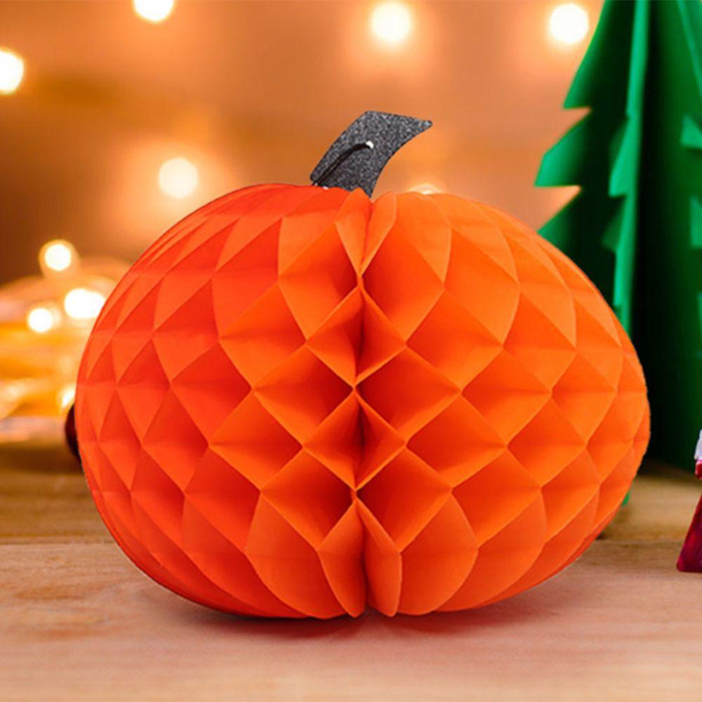 Colorful Pumpkin Honeycomb Ball Creative Halloween Paper Pendant Party Decoration Lantern Home