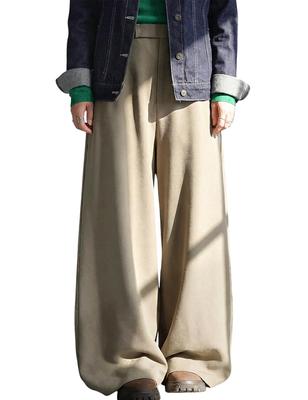 Antiqua Georgette One Size Women's Fleece-Lined Wide-Leg Pants, PY-00820, 08, Beige,