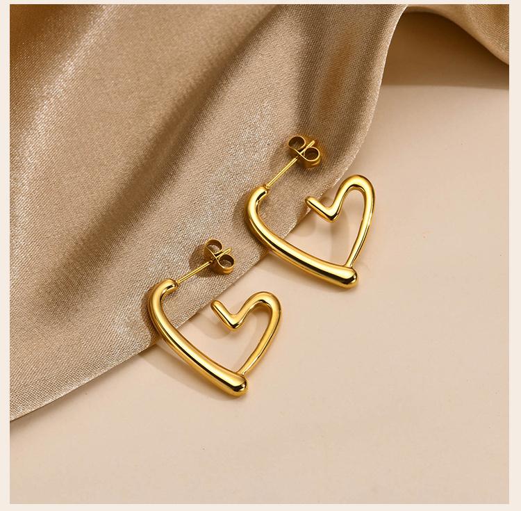 Chic Heart Earring, Stainless Steel Hoop Earring for Women Girls Hypoallergenic Jewelry