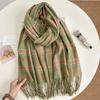 Scarf Women's Winter Premium Plaid Shawl Student Couple Warm Thickened Scarf