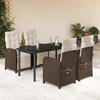 Vidaxl 5-Cz. Gartenmöbel-Set mit Kissen, Braun, Polyrattan